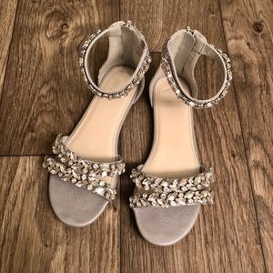 DAVID’S BRIDAL jeweled sandals - size 6